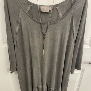 Pretty Grey tunic top 3X